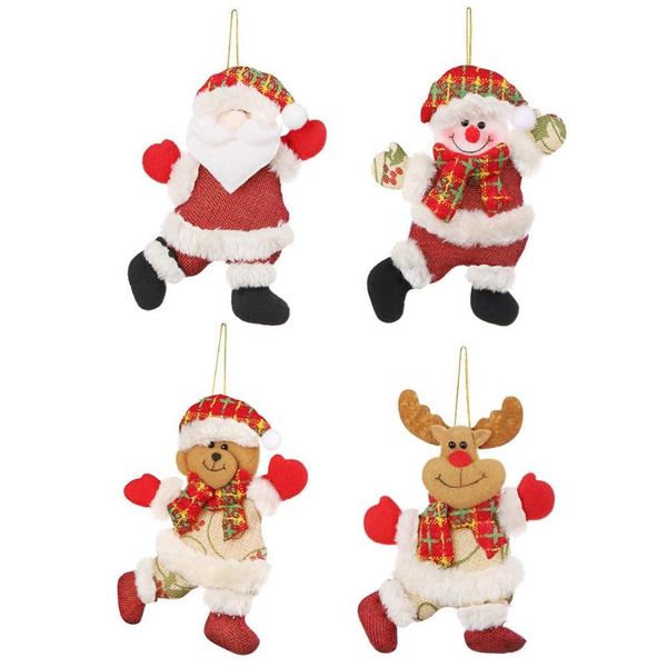 

cartoon christmas doll hanging drop ornament christmas pendant xmas tree decor santa claus snowman doll home party decoration