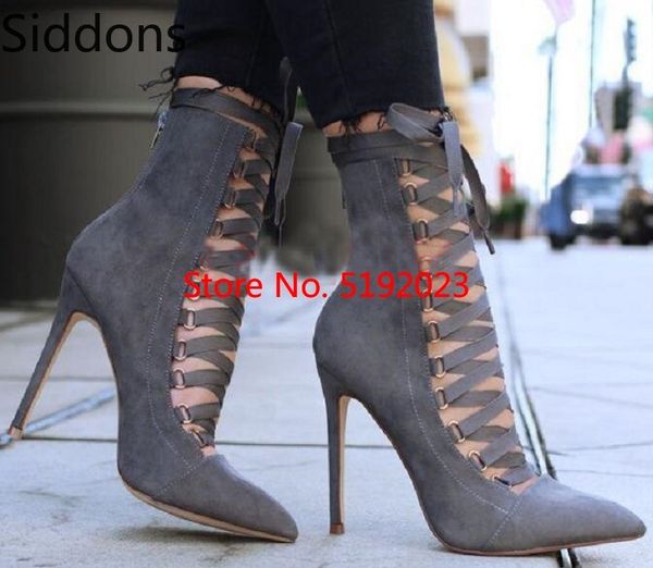 

female shoes woman 2019 flock thin heels women pumps ankle cross strap ladies pointed toe high heels dress party shoes d202, Black