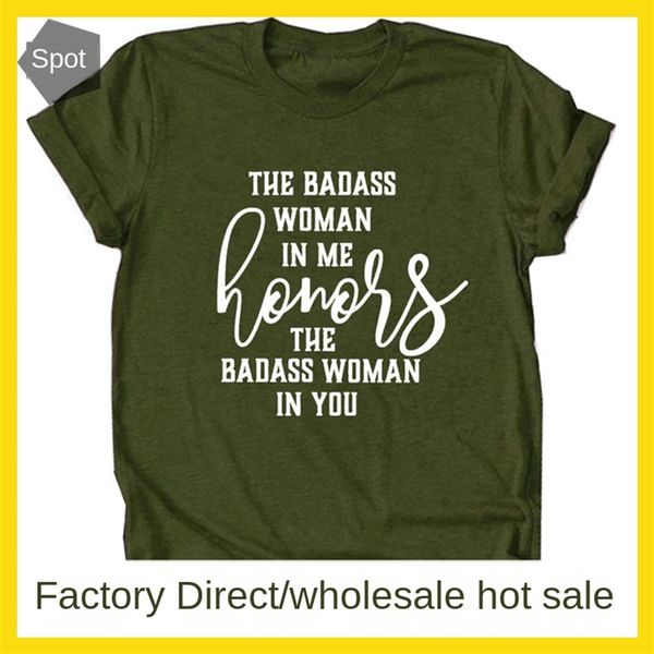 

the badass woman in me letter casual short-sleeved t-shirt the badass woman in me letter casual short-sleeved t-shirt, White