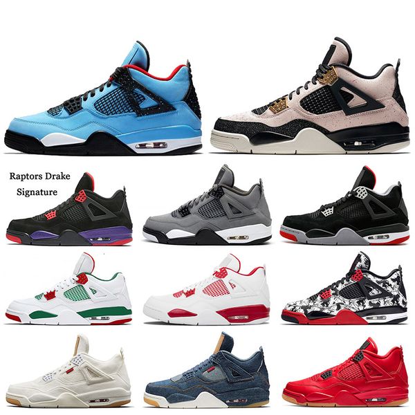 

selling 4 basketball shoes for men women silt red jumpman cool grey 4s bred 4 raptors tattoo singles day volt sports sneakers