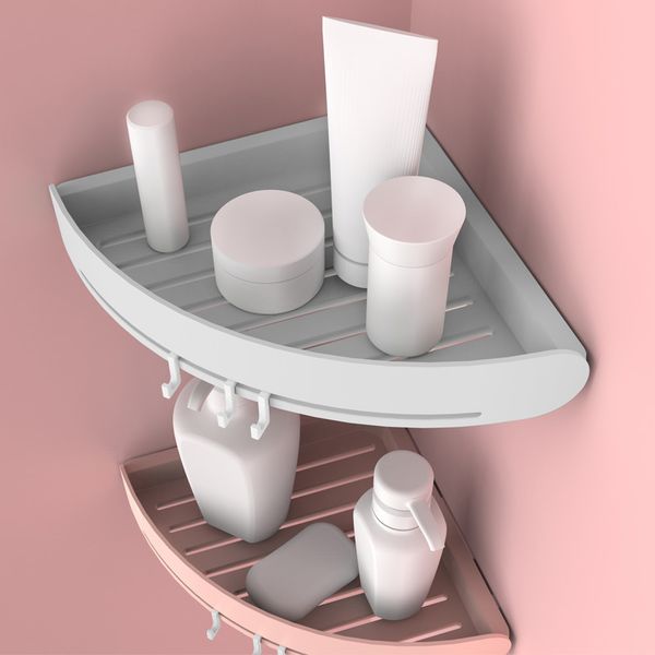 

bathroom bath rack wall-mounted punch-triangle plastic storage basket