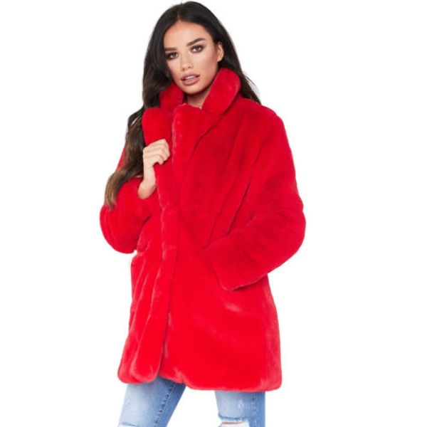 

women's fur & faux 2021 stylish women winter parka jacket warm long hooded thick outwear coat overcoat cardigan coats, Black