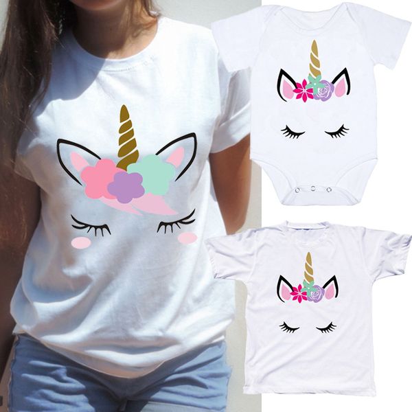 Mother Daughter Outfits Little Brother Sisters Unicorn Clothes Mom