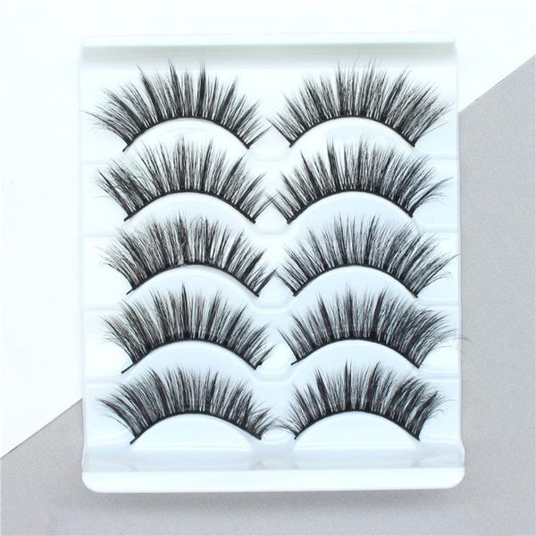 

false eyelashes 5pairs 3d mink hair extension natural thick long fake eye lashes wispy women makeup beauty tools