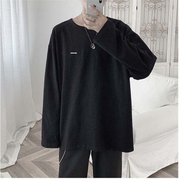 

mens designer tees shirt 2020 summer fashion tees breathable loose long sleeves letter print luxury t shirts, White;black