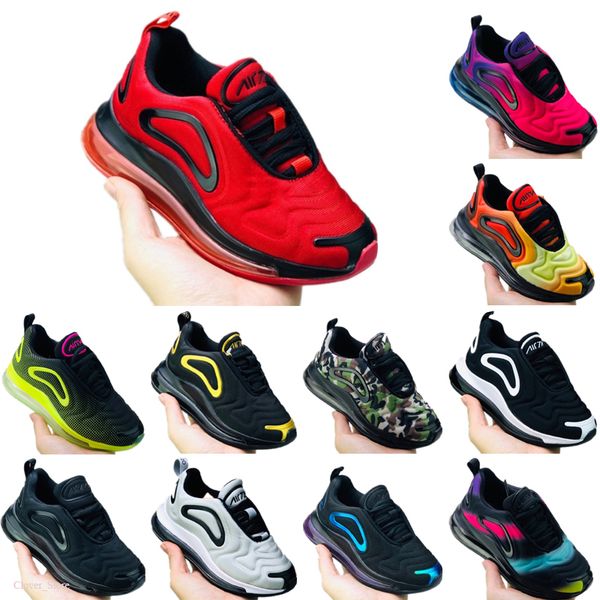 

nike air max 720 2019 kanye west младенческая глина 72c малыш дети кроссовки статические gid chaussure de sport pour enfant мальчики девочки, Black;red