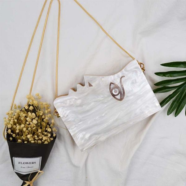 

unique half-face small square women's acrylic wood stitching single shoulder handbag cross dinner bag handbag