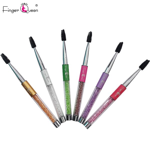 

metal diamond eyelash brush eyebrow mascara wands spiral applicator spoolers eyes cosmetic comb tools 6 colors