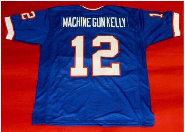 

custom men youth women vintage #12 custom machine gun kelly football jersey size s-4xl or custom any name or number jersey, Black