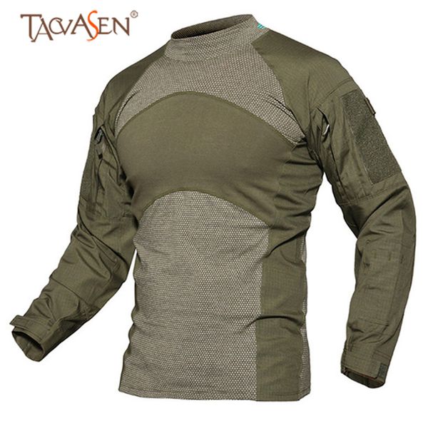 

tacvasen men army shirt men camouflage tactical t shirt outdoor hiking clothes long sleeve combat t-shirt hunting, Gray;blue