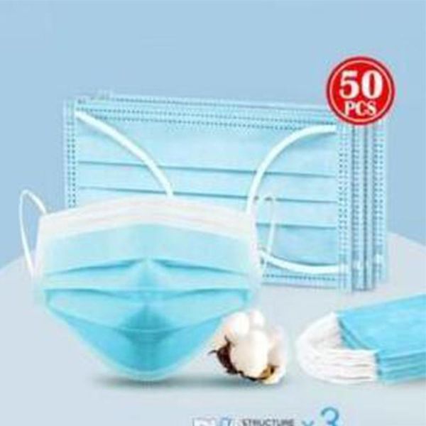 

лучшие продажи 50шт одноразовые маски для лица 3-слойный пылезащитный рот анти pm2. 5 защитные маски мужчины и женщины одноразовые маски для
