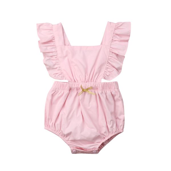 

новорожденные ребёнки один шт летний romper bodysuit комбинезон backless эпикировка, Blue