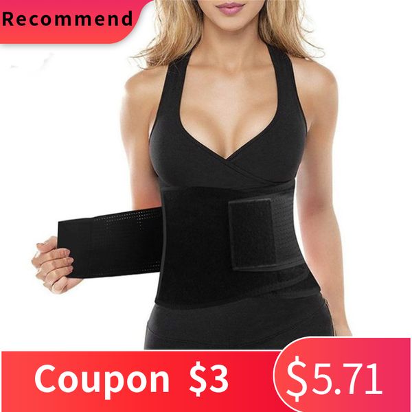 

sport belt women waist trainer sport fitness tummy corset body shaper belt adjustable strap lightweight easy to wear c0607*30, Black;gray