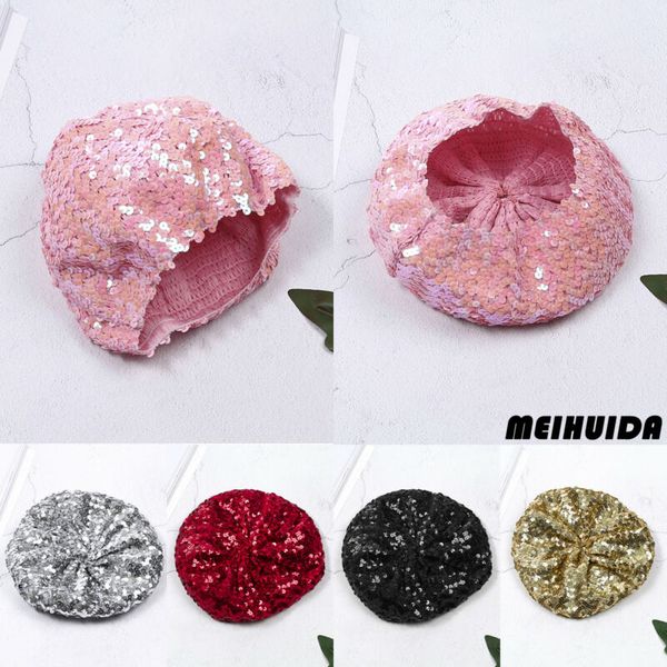 

2020 fashion trend new womne ladies central chic sequin beret shiny unique stylish casual stage performance hats cap accessories, Blue;gray