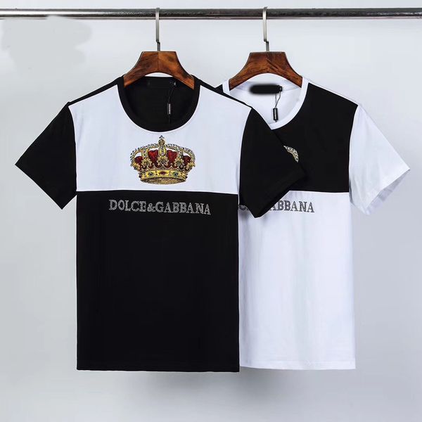 

2020 мужской инженер футболка черный белый мужской моды корону печать футболки топ с коротким рукавом -3xl, White;black