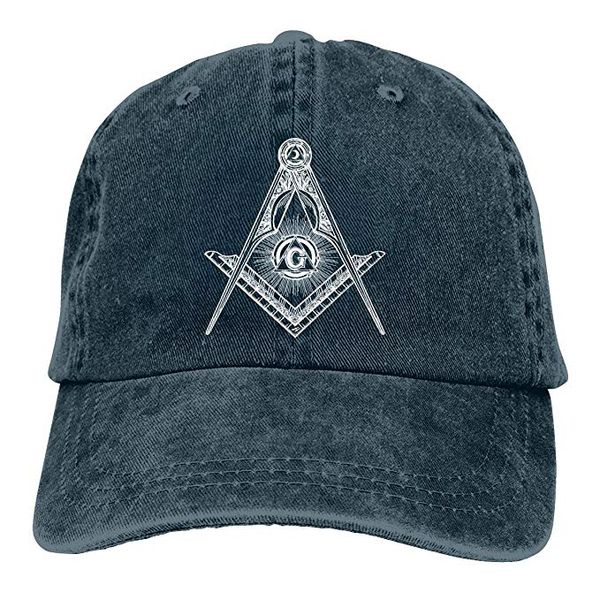 Black Hat with Gold and Blue Masonic Symbol Freemason/'s Baseball Cap