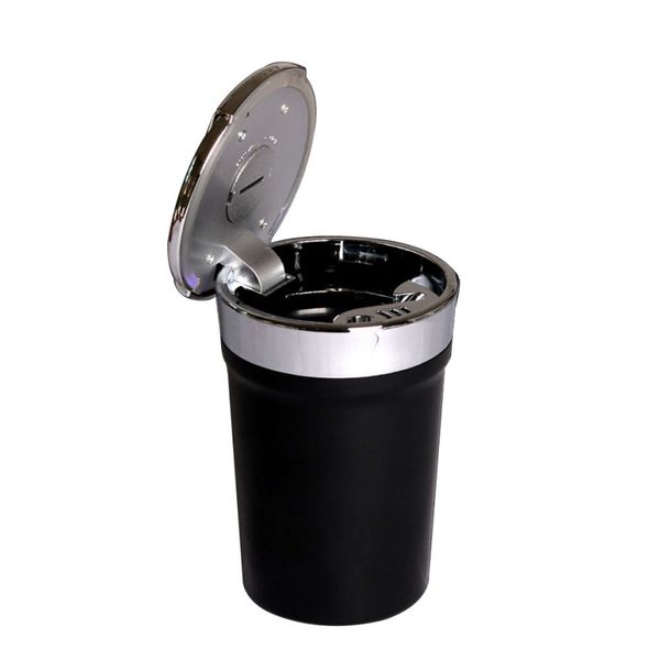 

new portable auto car truck led cigarette smoke car ashtray blue led light smokeless ashtray cigarette holder anti-slip rubber