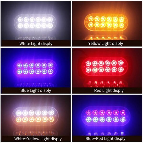 

amber 12 led car truck emergency beacon warning hazard flash strobe light