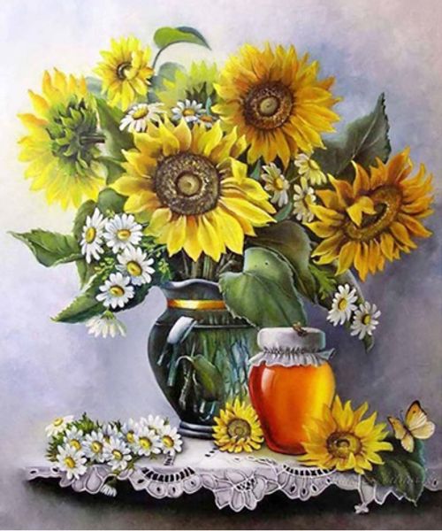 

full square/round drill 5d diy diamond painting "sunflower" embroidery cross stitch mosaic home decor art experience toys gift a06