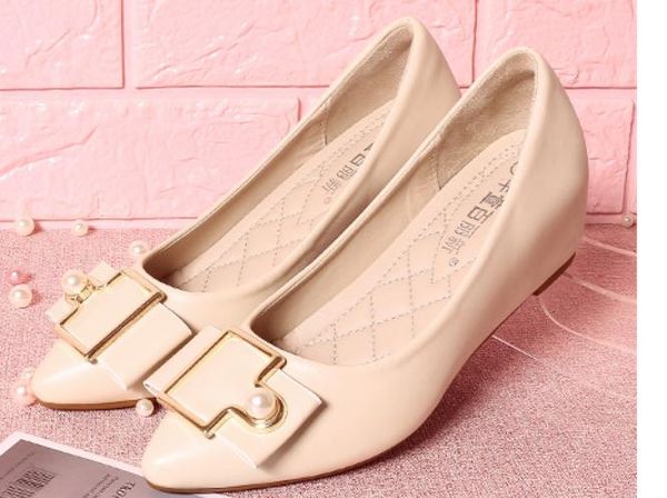 

2019 women's shoes in spring and autumn with new style slope heel pointed end #45, Black