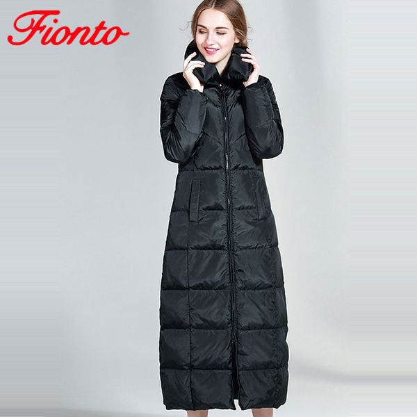 

winter jacket women duck down coat winter outerwear coats female x-long casual warm down jacket parka clothing a6165, Black
