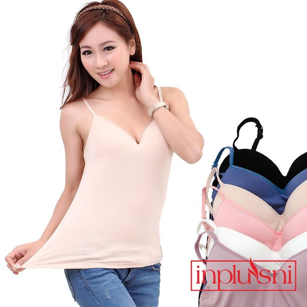 

2020 new arrivals women padded camisole straps push up vest tanks, Black;white