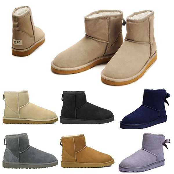 

2019 New WGG Women Australia Classic fashion kneel Boots Ankle boots Black Grey chestnut outdoor Women girl Snow Winter boots Size US 5-10