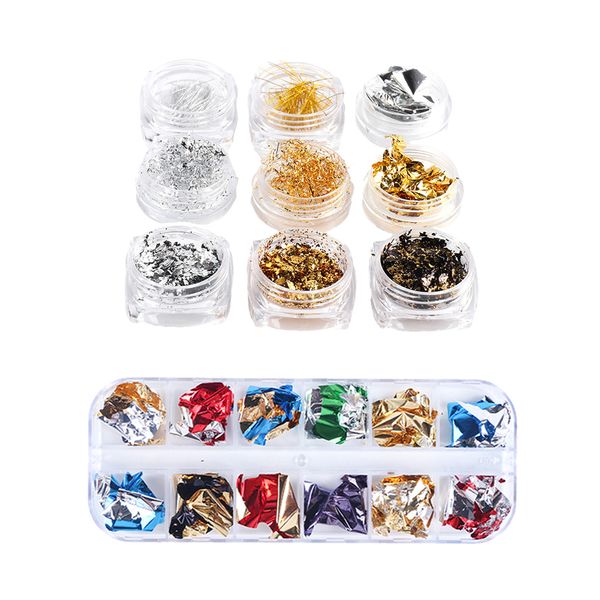 

salon nail paillettes sparkle tinsel foil flakes glitter fragments nails art