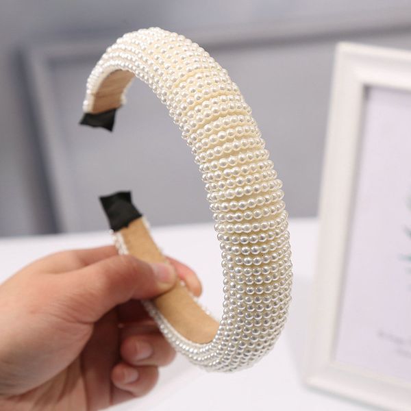 

triple black wide brimmed pearl hair band accessory hair style with headbands alice band cerchietto aliceband fynuw, Black;brown