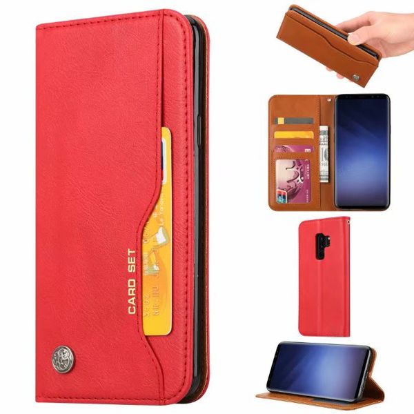 

luxury wallet with card slot flip cover leather case for samsung galaxy s9 /s9 plus anti-knock protect cases