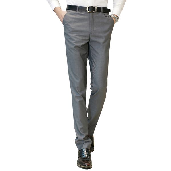 

2018 formal wedding men suit pants fashion slim fit business casual blazer straight dress trousers male wedding suit long pants, White;black