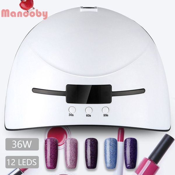 

new 36w uv lamp nail dryer with display for all types gel uv lamp usb portable 12 leds lamps hardening 30s 60s 90s timer