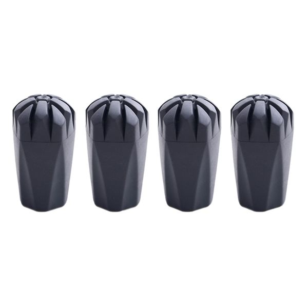

4 pieces hiking stick tips mountaineering pole cap end accessaries black