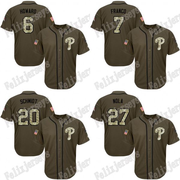 

Philadelphia 27 Aaron Nola 20 Mike Schmidt 7 Maikel Franco Phillies 6 Ryan Howard Baseball Jersey Fast Free Shipping