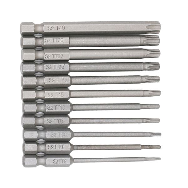 

11 pack s2 steel electric shank screwdriver hexagonal bits tools silver