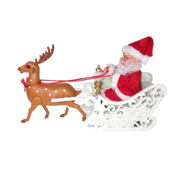 

electric santa claus doll elk sled toy walking music elk pull cart toy christmas decor uyt shop