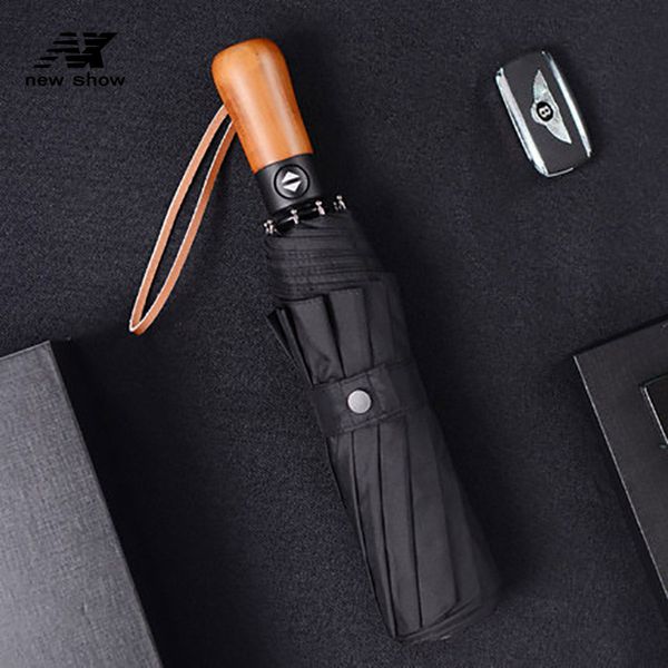

new arrive folding umbrella men automatic windproof umbrella rain women business large golf umbrellas wooden comfortable