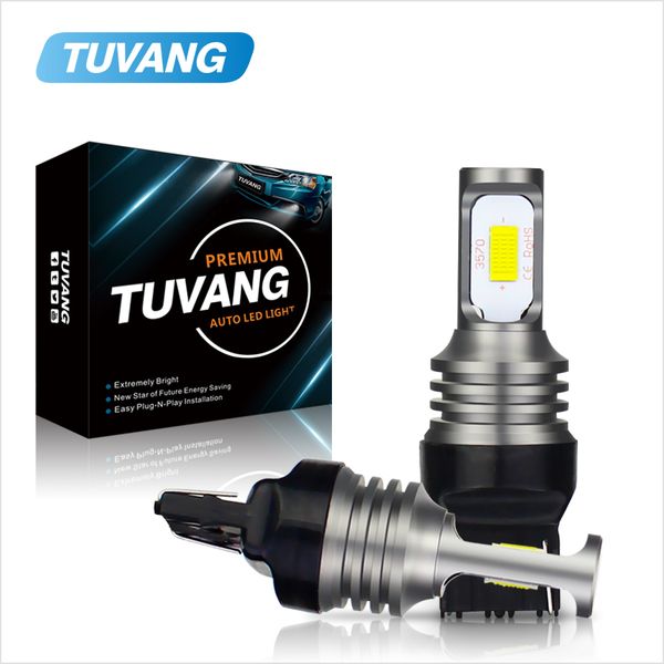 

2x super bright t20 7440 w21w car led bulbs parking reverse tail light auto lamp brake turn signal light canbus white gold