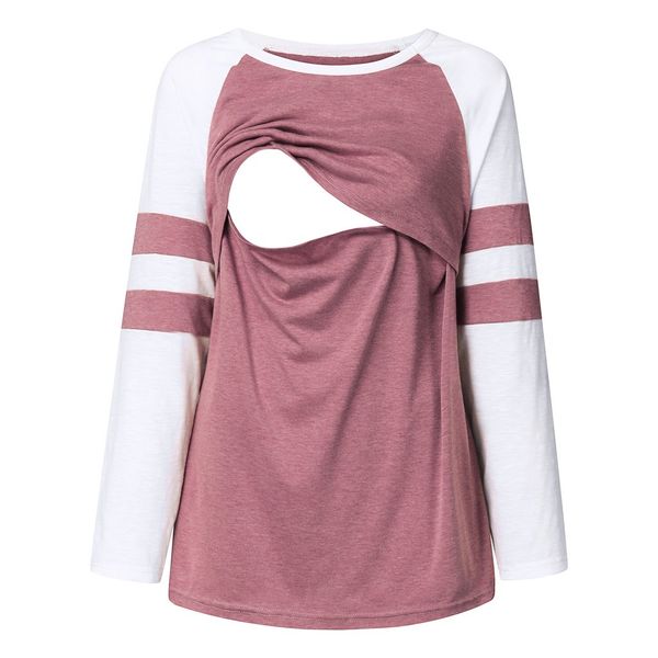 

telotuny women's nursing breastfeeding maternity patchwork blouse clothes pregnant t-shirt zo10, White