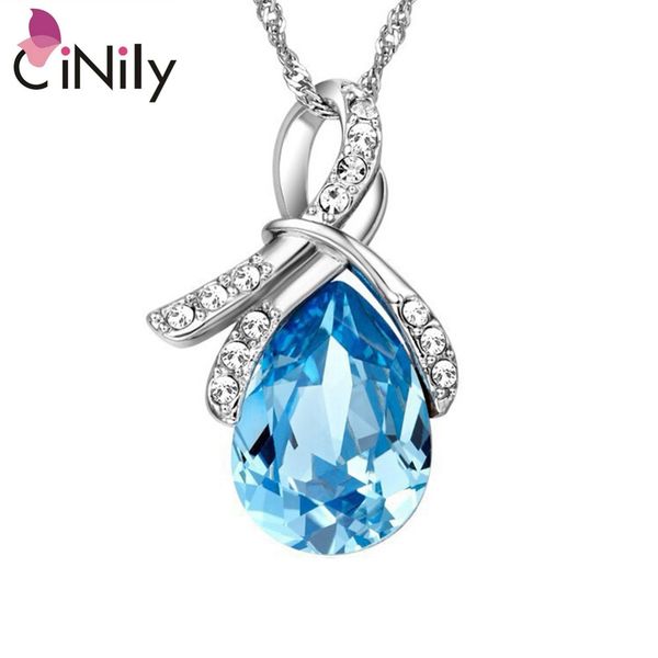 

cinily authentic. solid 925 sterling silver created aquamarine zirconia for women fine jewelry pendant without the chain sp026