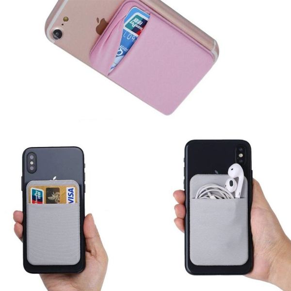 Custodia Bac Portacarte adesive Borsa cellulare per telefono Portafoglio Carte Lycra Maniche 3M Gadget per iPhone Cover per cellulare Samsung Huawei