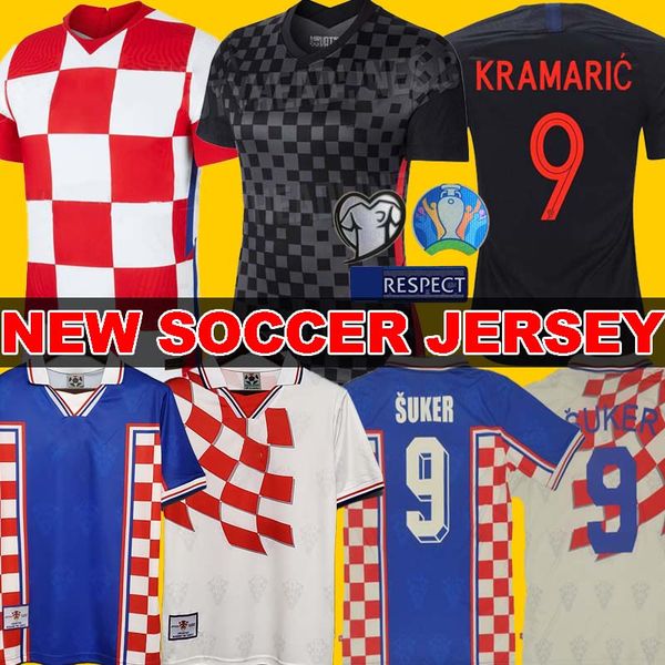 

2020 футбольные майки перишич модрич, манджукич rebic ракитич 1998 ретро давором шукером марио станич звонимир бобан, роберт просинечки модр, Black;yellow