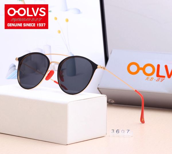 

style (9) oolvs raysf round polarized sunglasses metal frame fashion design of3607 polaroid hd lens dropship wholesale ing, White;black