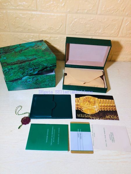 

Luxury Watch BOXES for Rolex Brand Mens Watches Green Original Real Wood Gift Box Paper Fit Rolexx Watch box WATCH BOX CASE SUISSE Authentic
