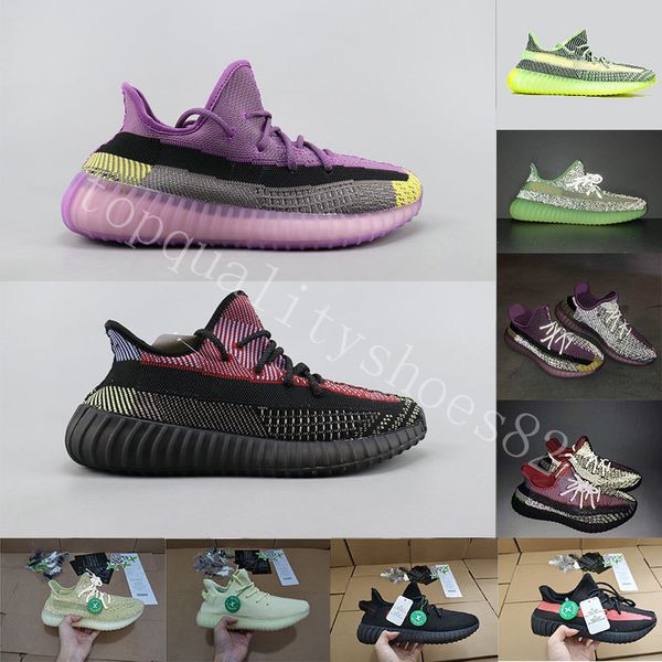 

2019 new designer yecheil yeehu reel hyperspace static reflective mens running shoes kanye west citrin women trainers sport sneakers size 13