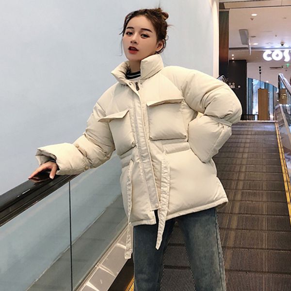 

parkas mujer 2020 down cotton padded jacket women plus size loose pocket short parka thick warm ladies winter jackets da18, Black