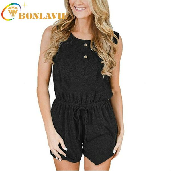 

women jumpsuit 2019 fashion clothing solid gray black wine red color size s to xxl empire waist loose short trousers, Black;white