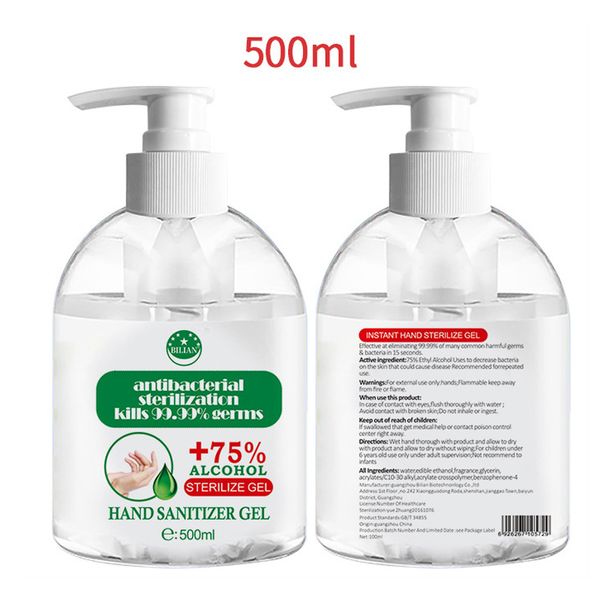 

500 мл путешествия портативный дезинфицирующее средство для рук гель антибактериальная жидкость одноразовые нет чистой безводной антибактери