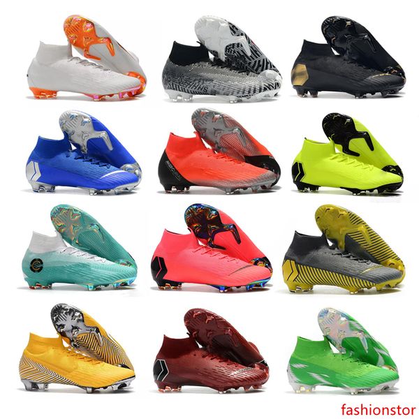 

2019 soccer shoes mercurial superfly elite fg kj 6 xii 12 cr7 ronaldo neymar mens women boys high football boots cleats us 3-11