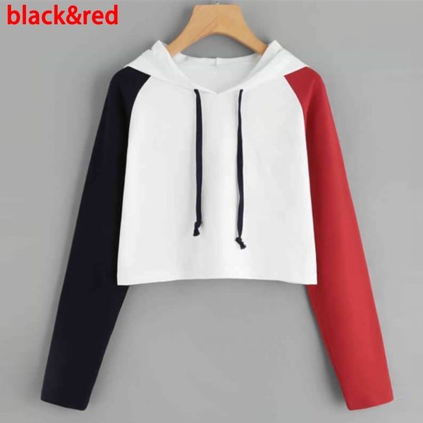 red crop top hoodies